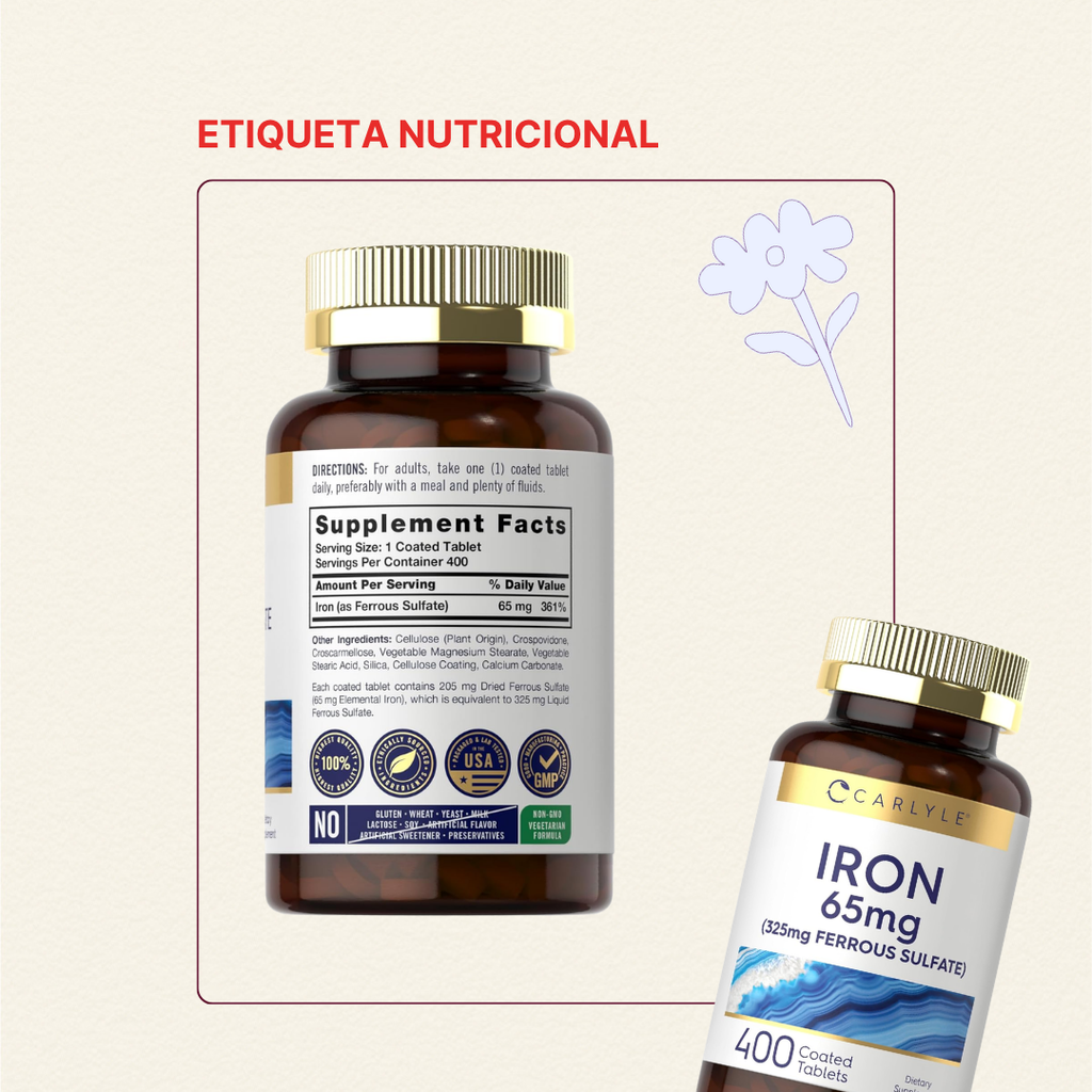 Hierro 65 mg | Carlyle