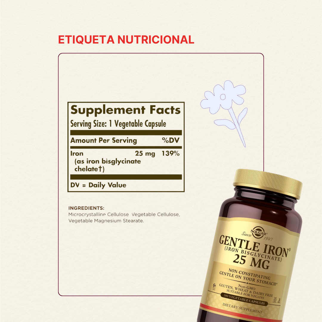Bisglicinato de hierro (Gentle Iron) | Solgar