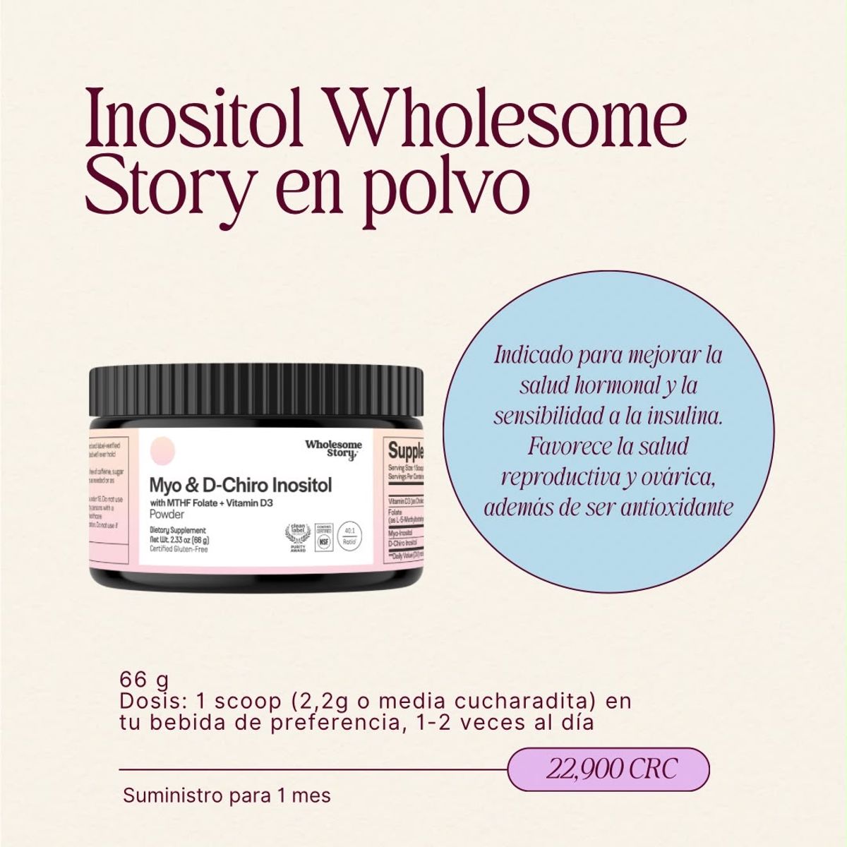 Inositol en polvo | Wholesome Story